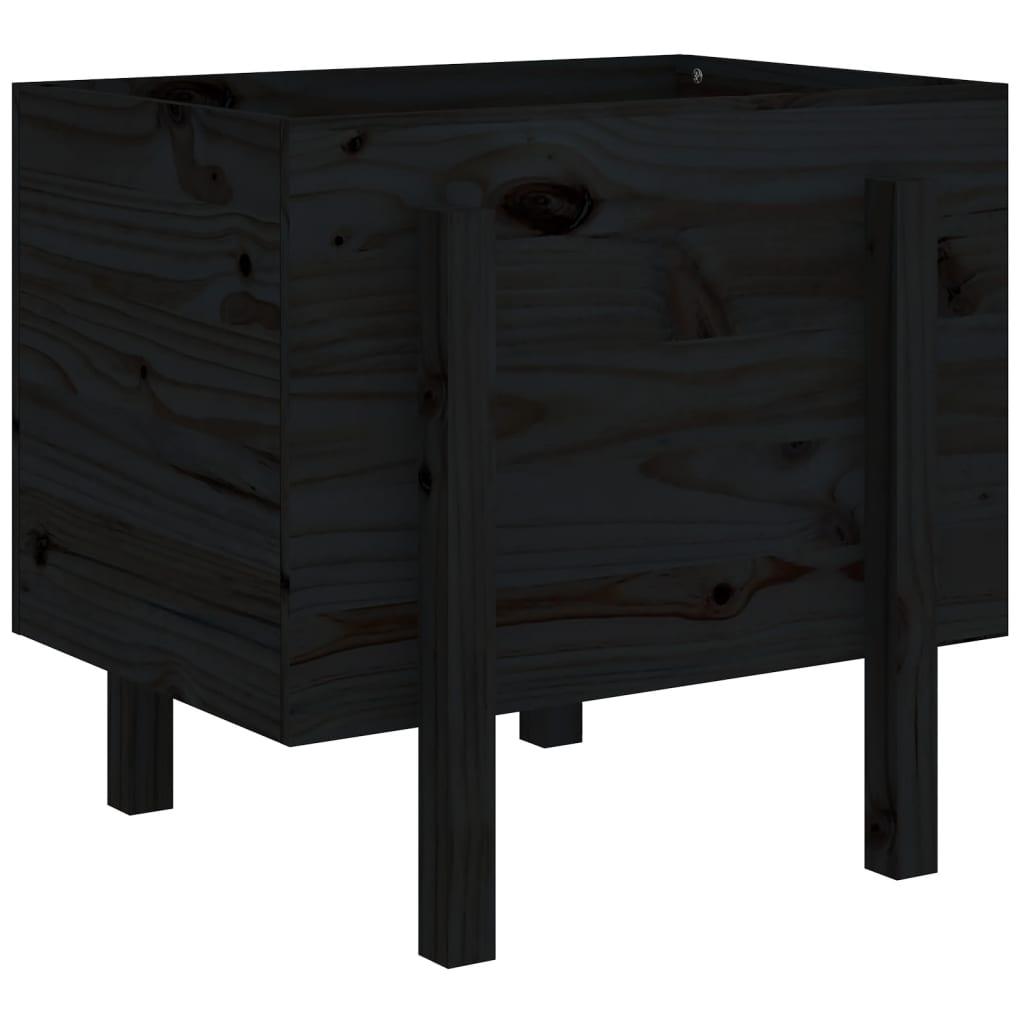 vidaXL Odlingslåda 62x50x57 cm svart massiv furu