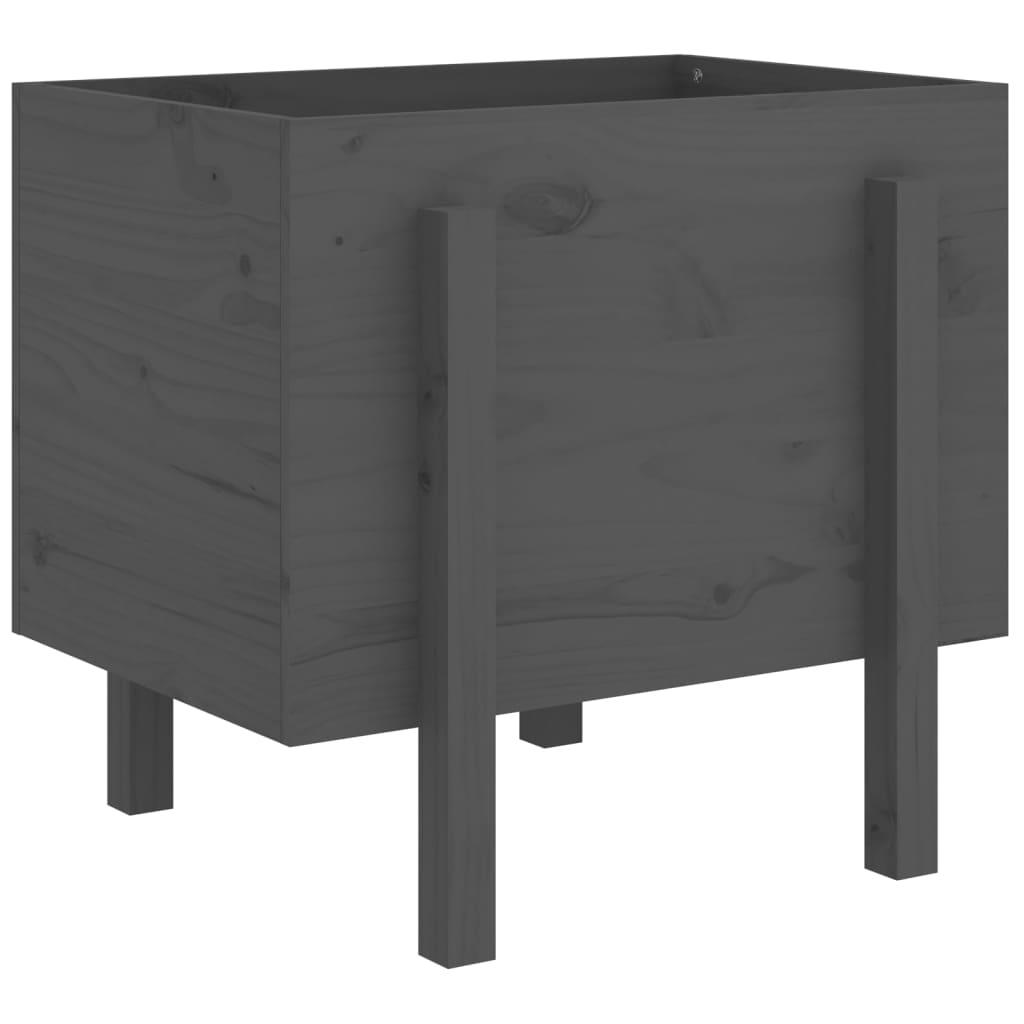 vidaXL Odlingslåda 62x50x57 cm grå massiv furu