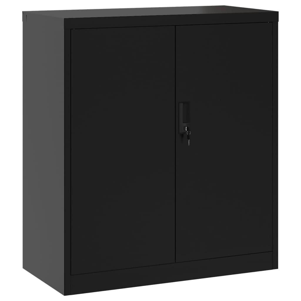 vidaXL Dokumentskåp svart 79x40x90 cm stål