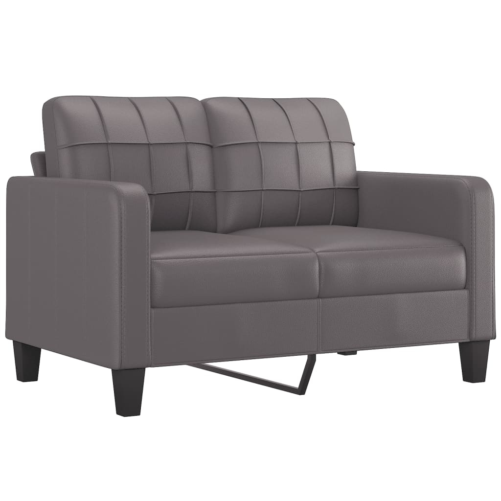 vidaXL 2-sitssoffa Grå 120 cm konstläder