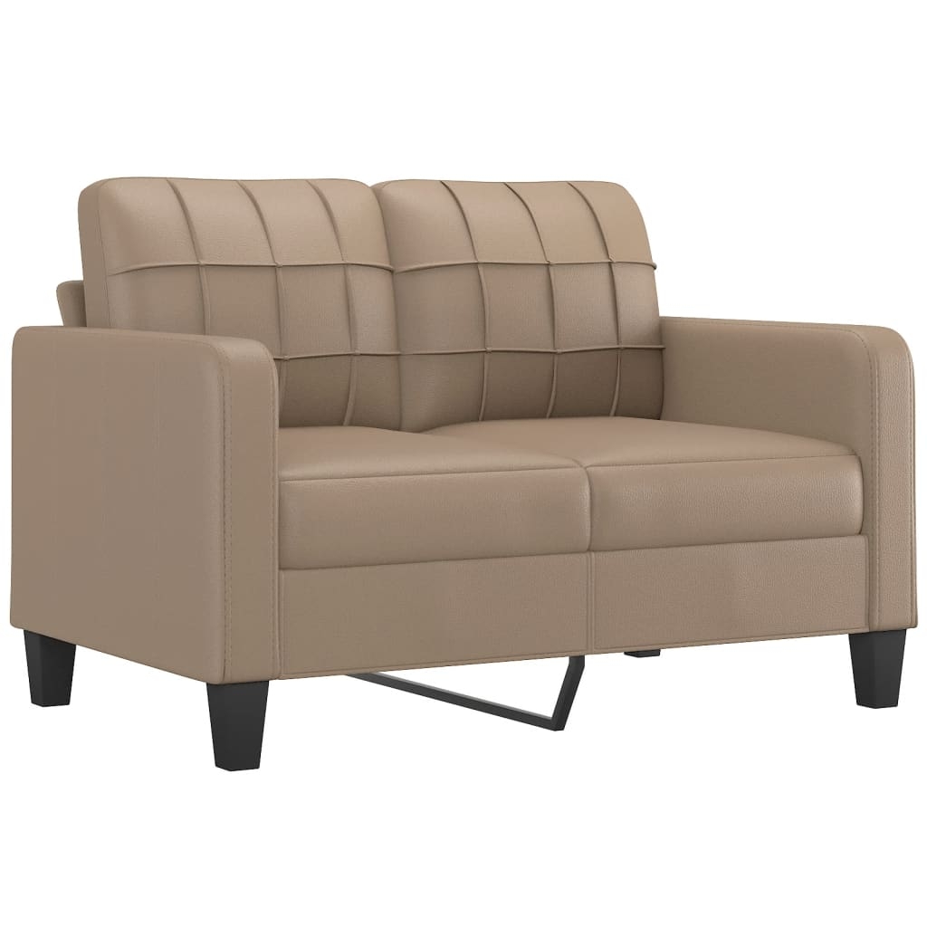 vidaXL 2-sitssoffa cappuccino 120 cm konstläder