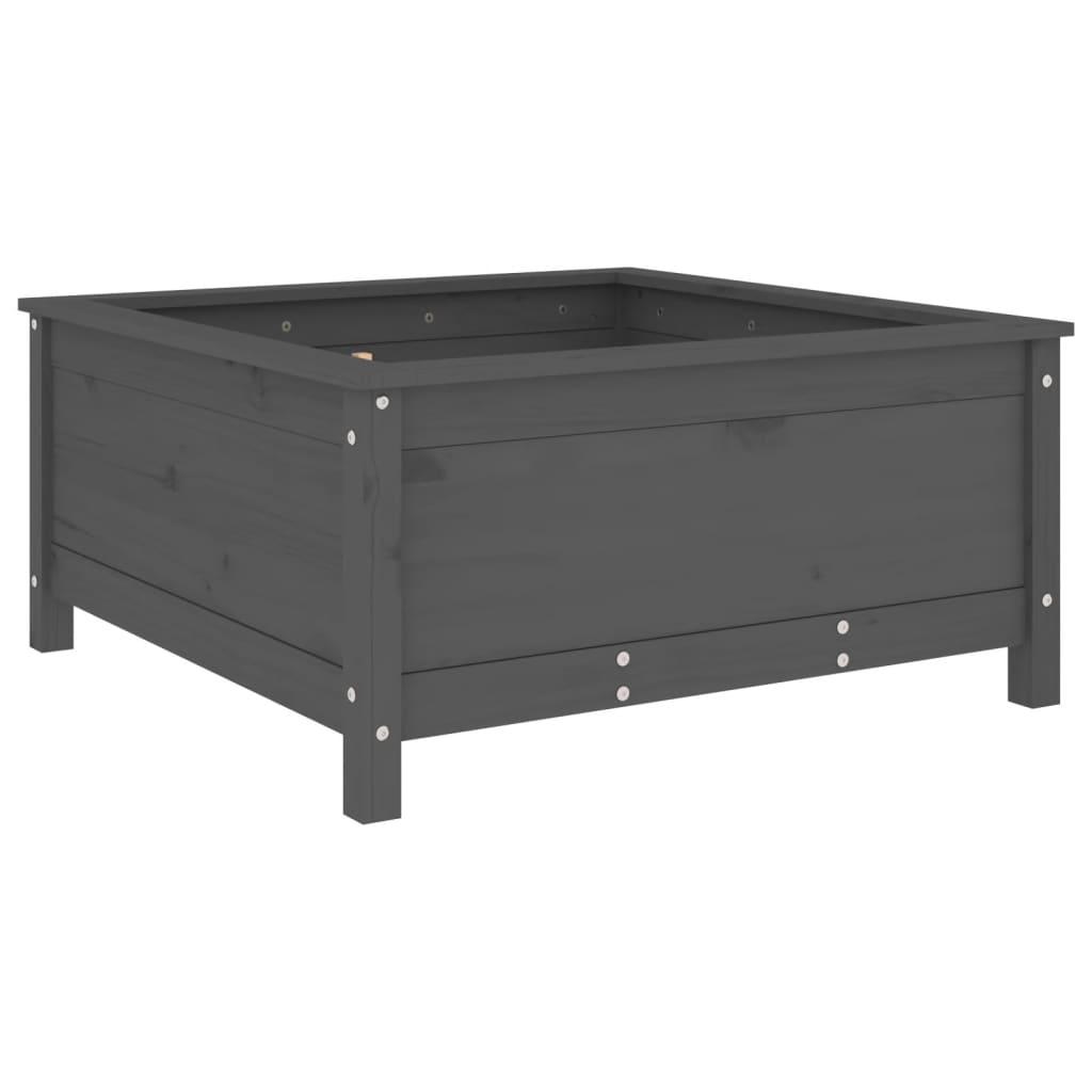vidaXL Odlingslåda 82,5x82,5x39 cm grå massiv furu