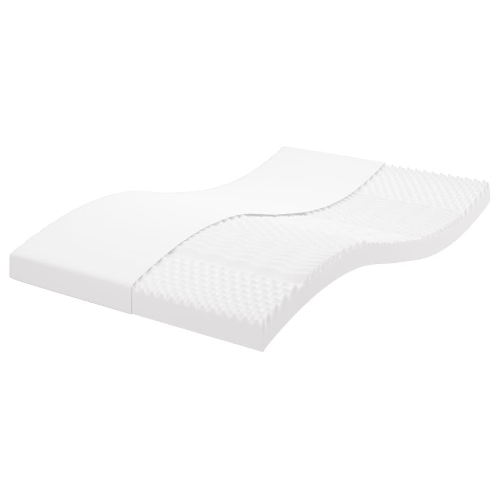 vidaXL Skummadrass vit 120x200 cm 7-zoner hårdhet 20 ILD