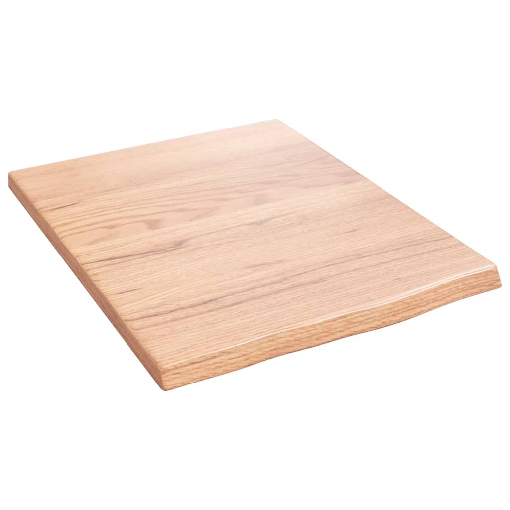 vidaXL Bänkskiva badrum ljusbrun 40x50x2 cm behandlat massivt trä