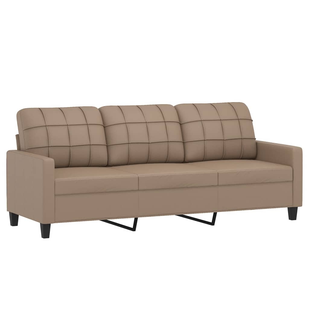 vidaXL 3-sitssoffa cappuccino 180 cm konstläder