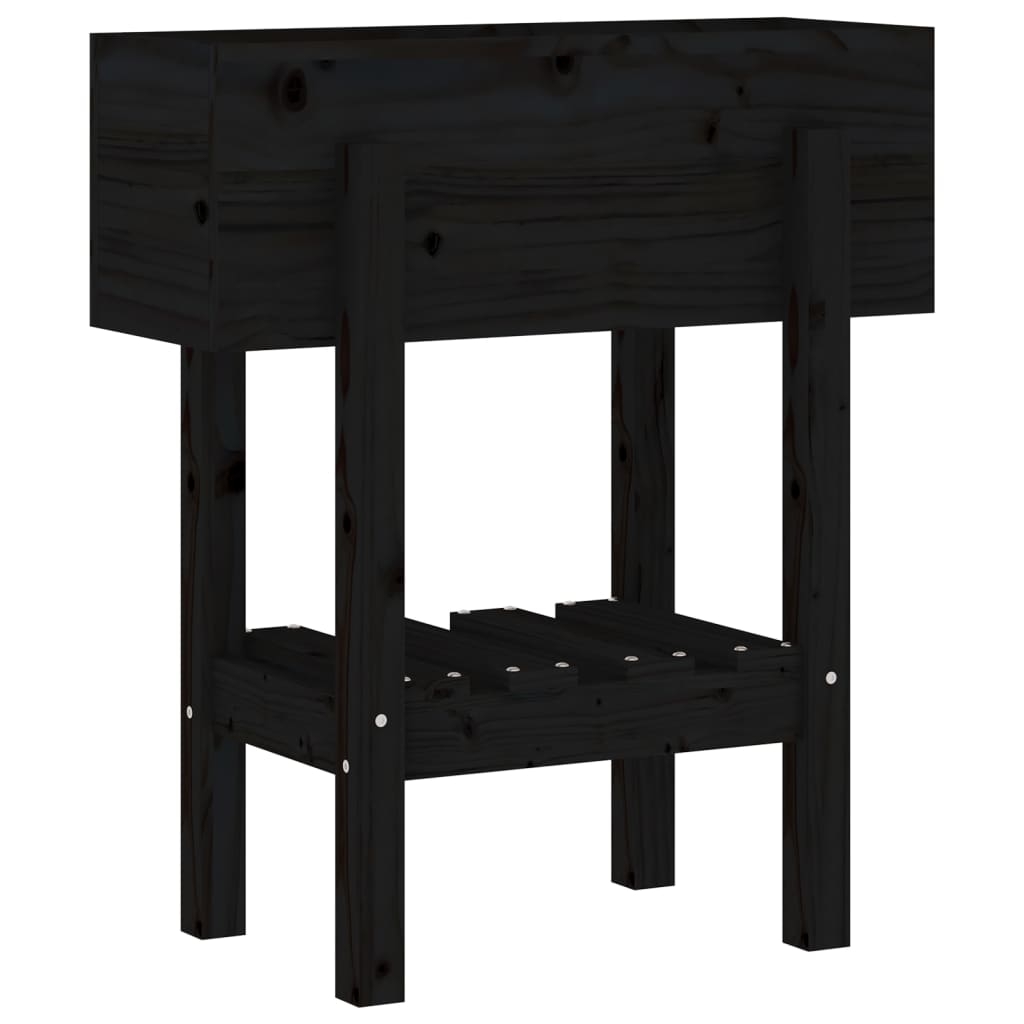 vidaXL Odlingslåda 62x30x69 cm svart massiv furu