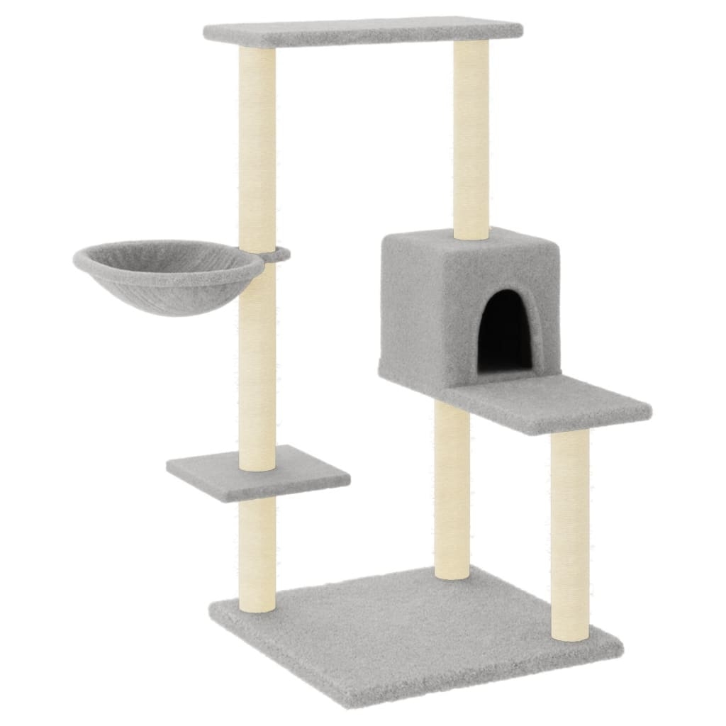 vidaXL Klösträd med sisalpelare ljusgrå 95 cm