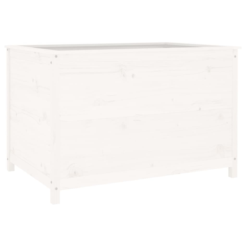 vidaXL Odlingslåda på ben 119,5x82,5x78 cm vit massiv furu