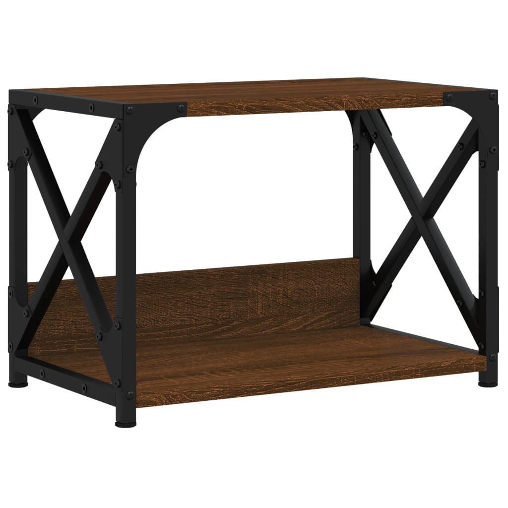 vidaXL Skrivarställ 2 hyllor brun ek 44x26x31,5 cm konstruerat trä