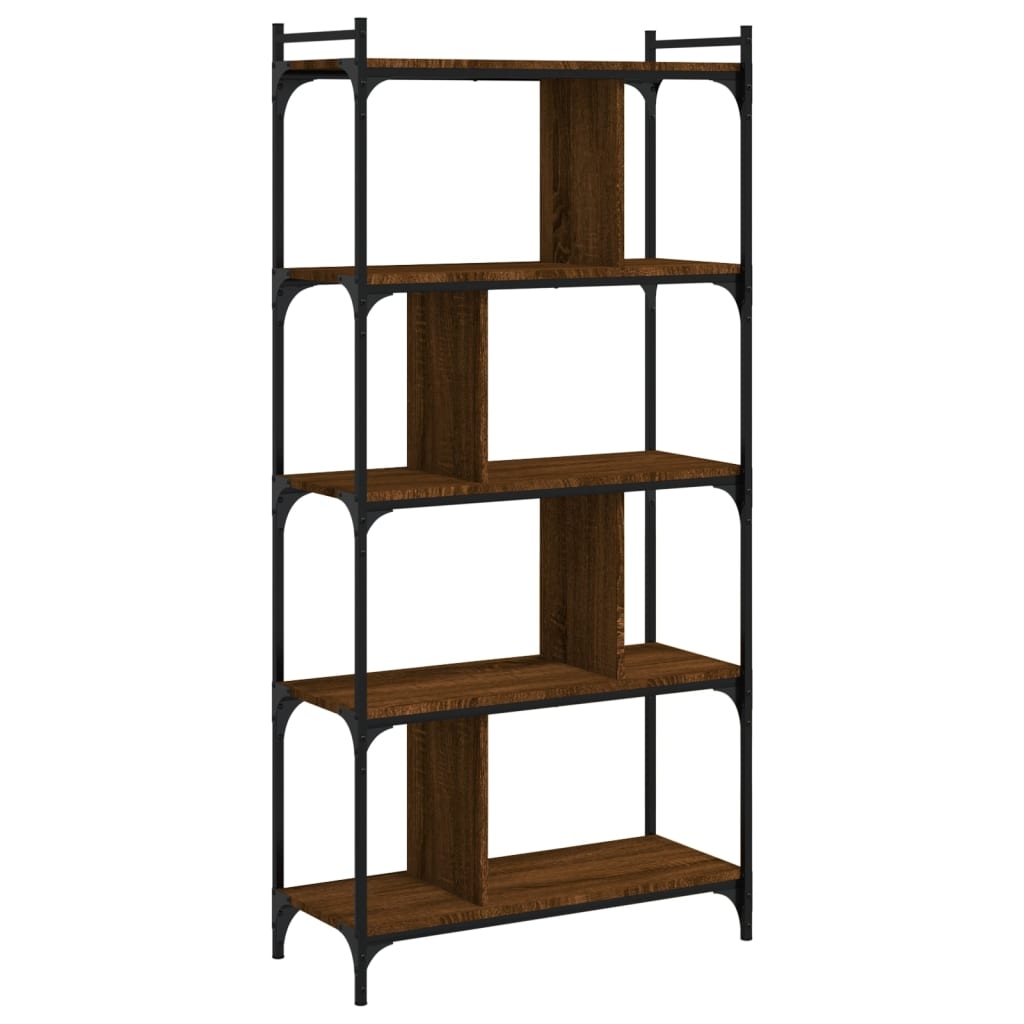 vidaXL Bokhylla 5 hyllplan brun ek 76x32x158 cm konstruerat trä