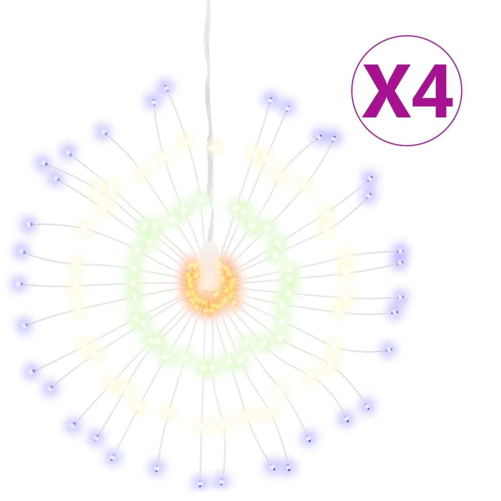 vidaXL Julbelysning 4 st 140 LED flerfärgad 17 cm
