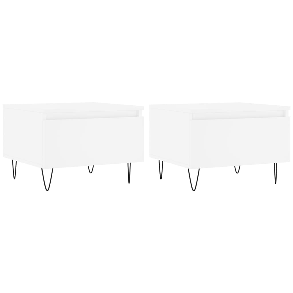 vidaXL Soffbord 2 st vit 50x46x35 cm konstruerat trä