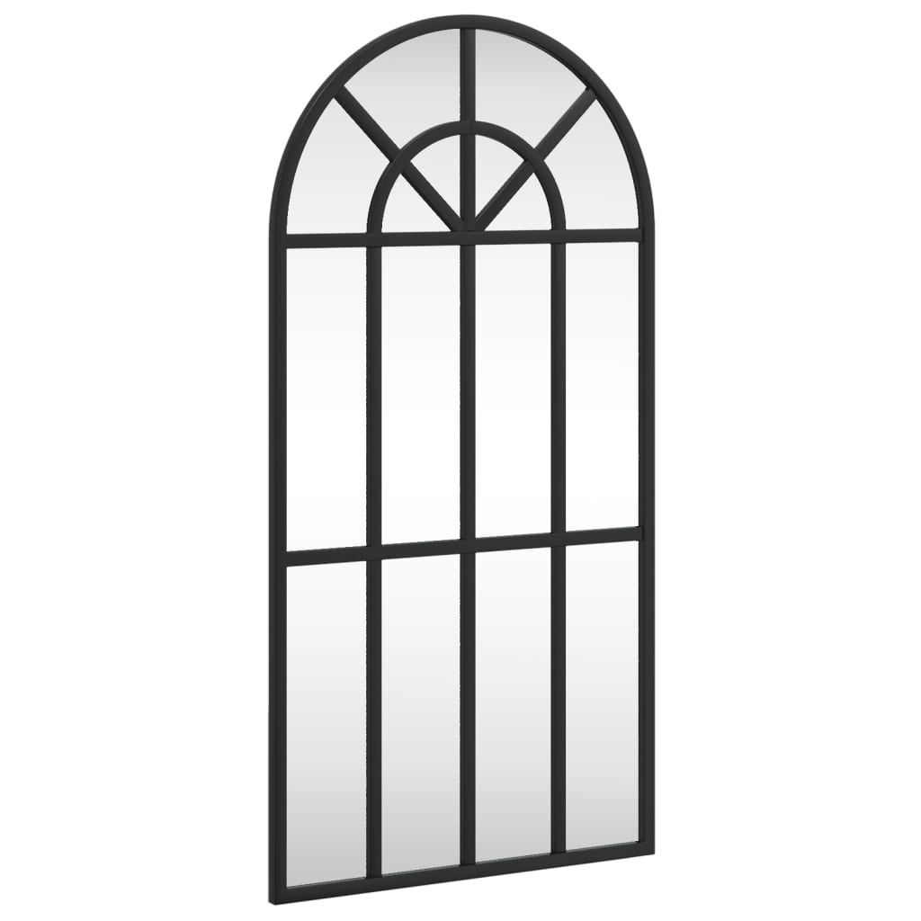 vidaXL Väggspegel svart 30x60 cm bågform järn