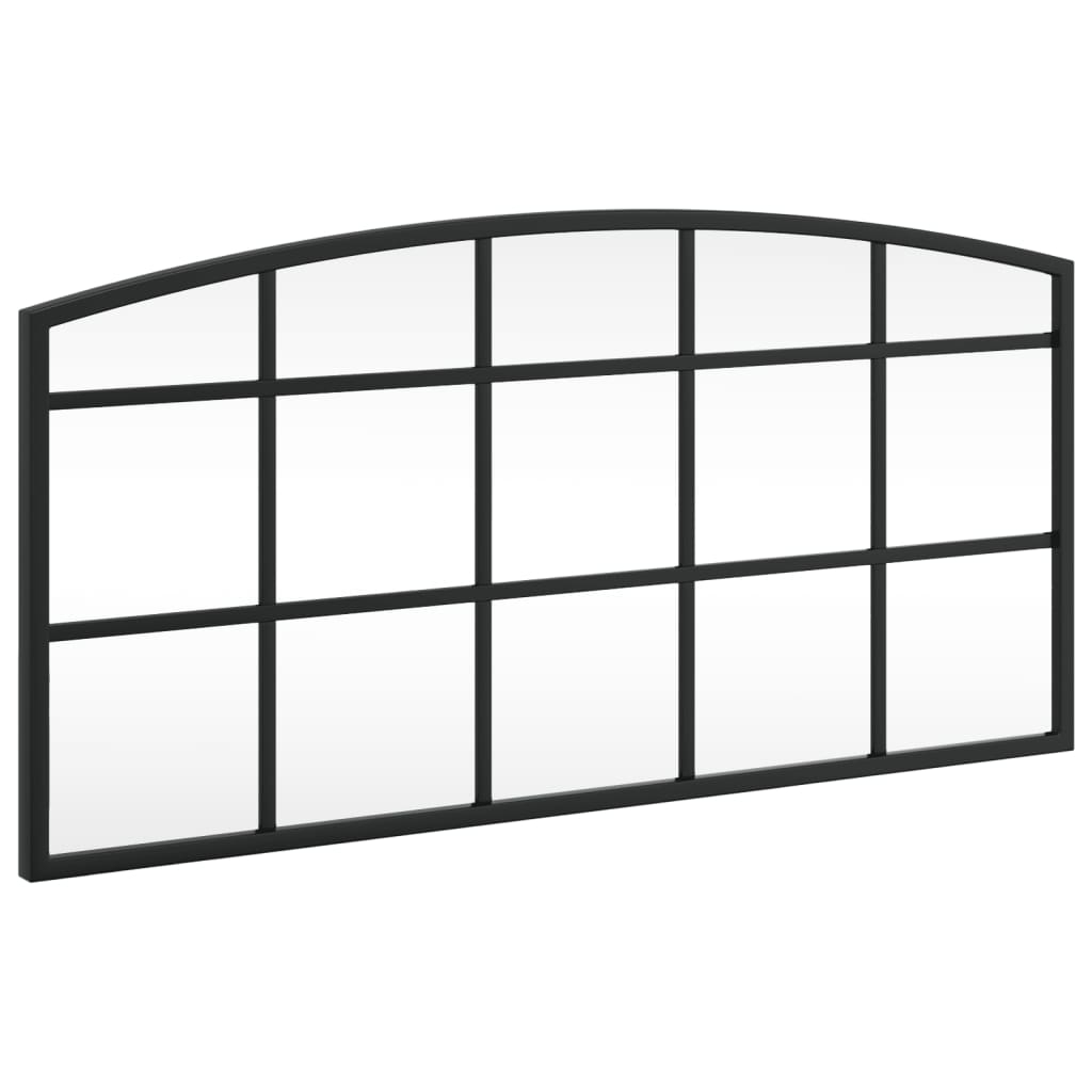 vidaXL Väggspegel svart 60x30 cm bågformad järn