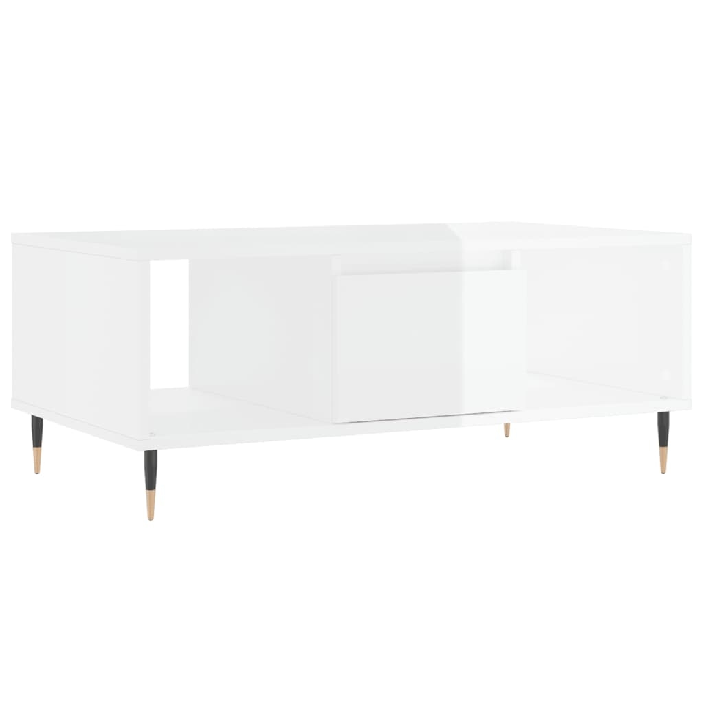 vidaXL Soffbord vit högglans 90x50x36,5 cm konstruerat trä