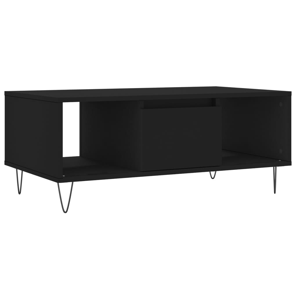vidaXL Soffbord svart 90x50x36,5 cm konstruerat trä