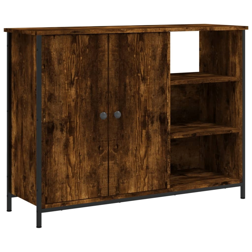 vidaXL Skänk rökfärgad ek 100x33x75 cm konstruerat trä