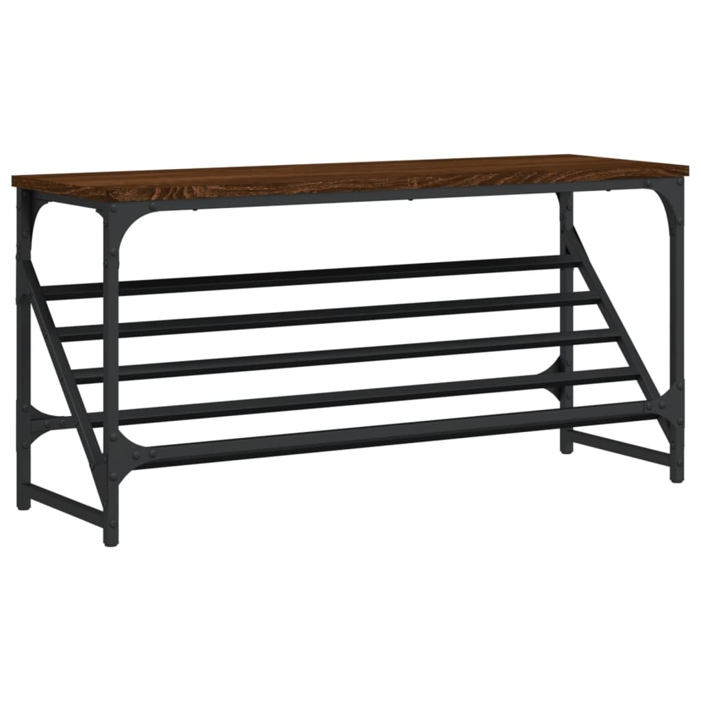 vidaXL Skohylla brun ek 90x30x45 cm konstruerat trä