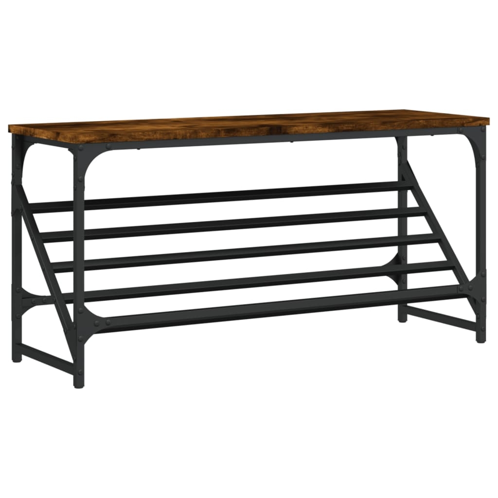 vidaXL Skohylla rökfärgad ek 90x30x45 cm konstruerat trä