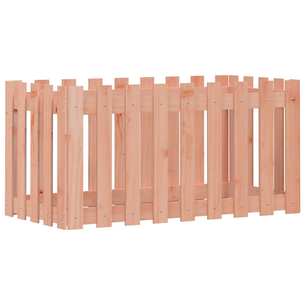 vidaXL Odlingslåda med staket-design 100x50x50 cm massivt douglasträ