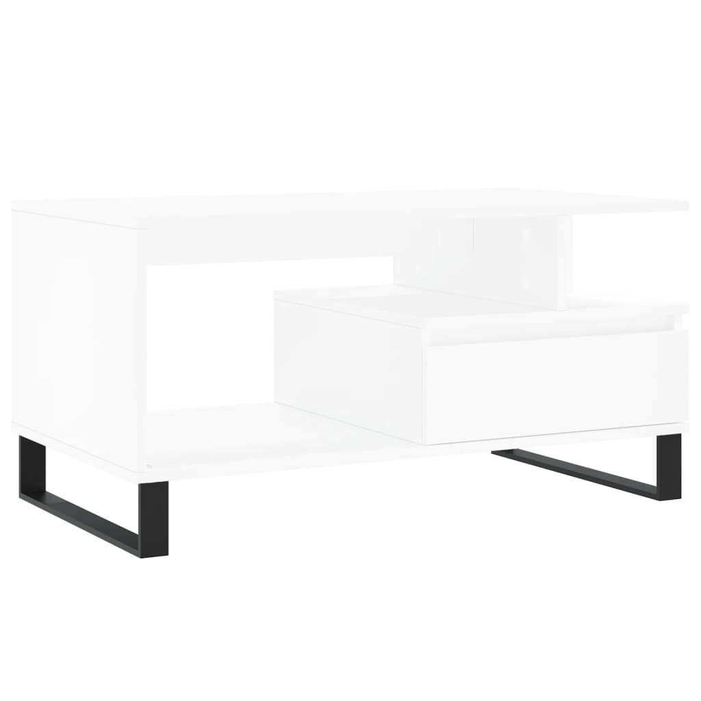 vidaXL Soffbord vit 90x49x45 cm konstruerat trä