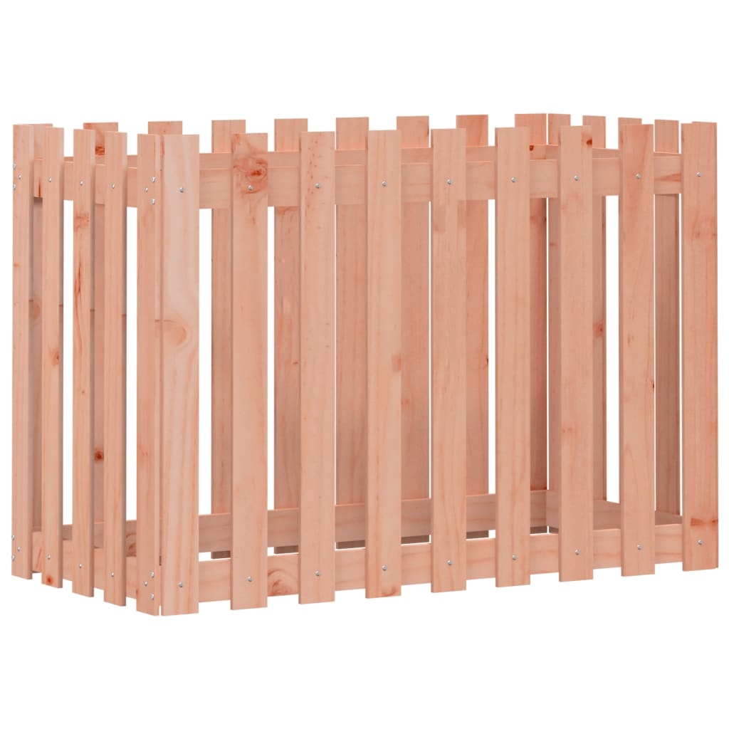 vidaXL Odlingslåda med staket-design 100x50x70 cm massivt douglasträ