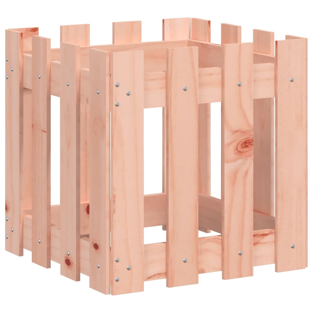 vidaXL Odlingslåda med staket-design 40x40x40 cm massivt douglasträ