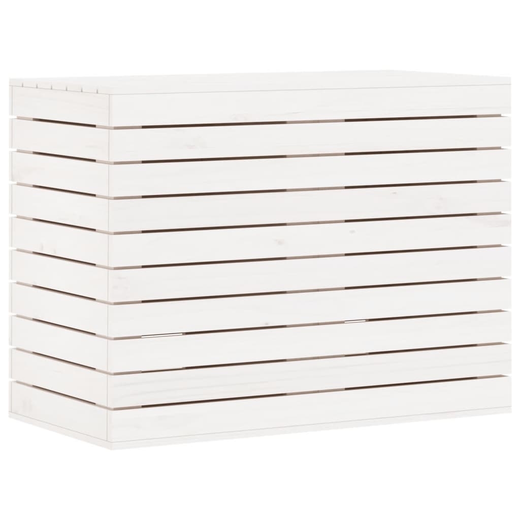 vidaXL Tvättkorg vit 88,5x44x66 cm massiv furu