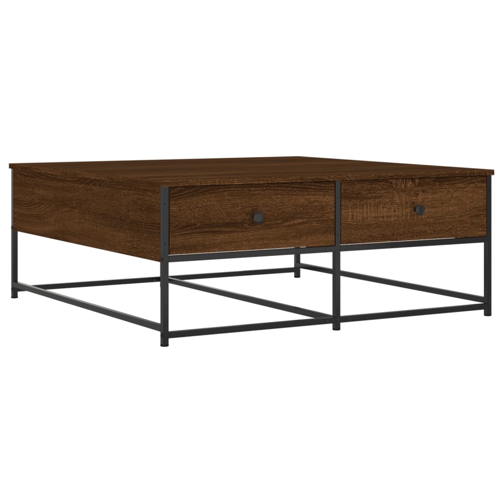 vidaXL Soffbord brun ek 100x99x40 cm konstruerat trä
