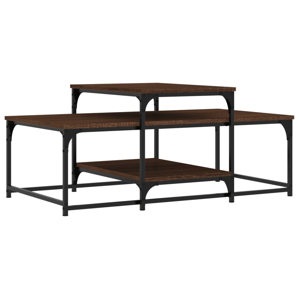 vidaXL Soffbord brun ek 102x60x45 cm konstruerat trä