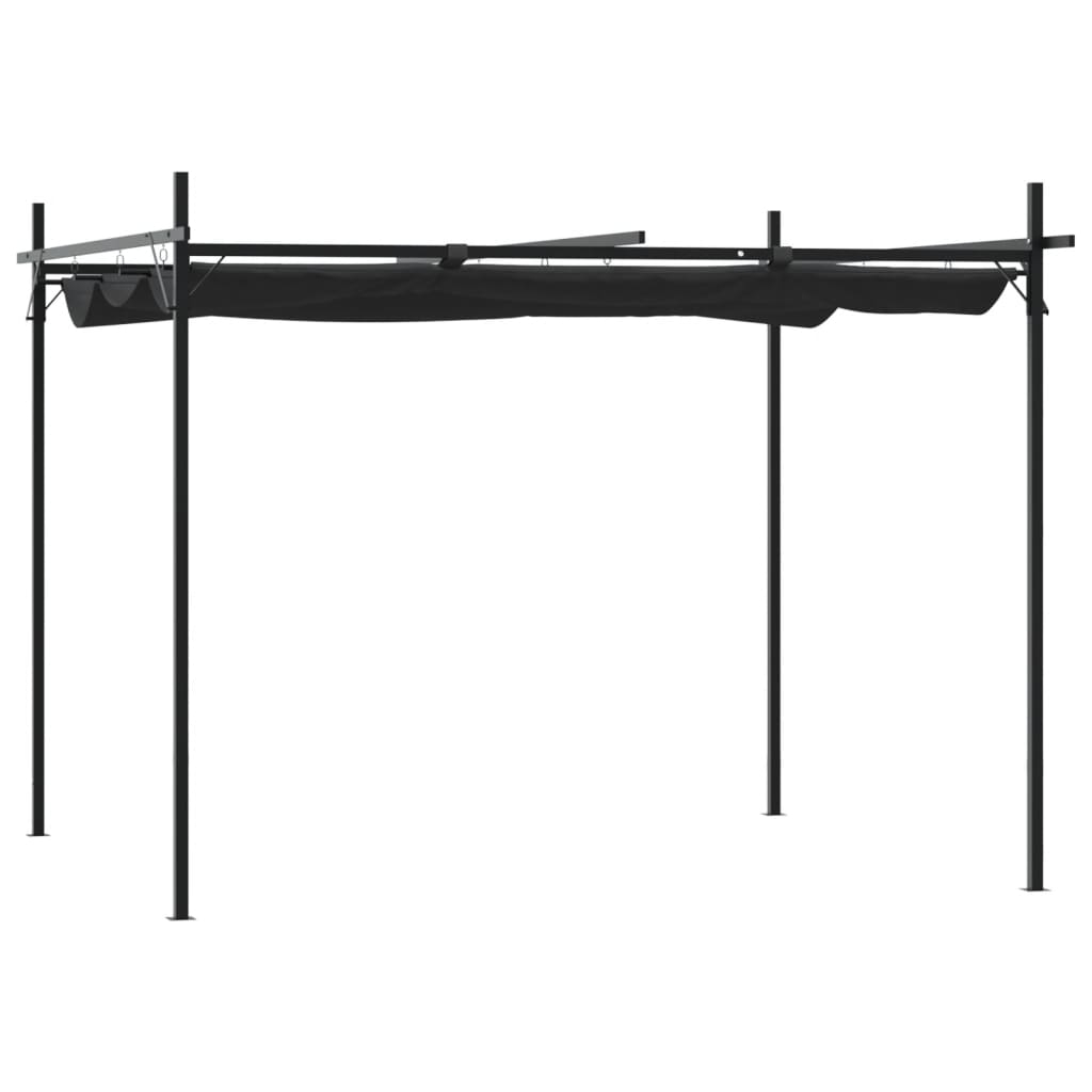 vidaXL Pergola med infällbart tak antracit 295x292x230 cm
