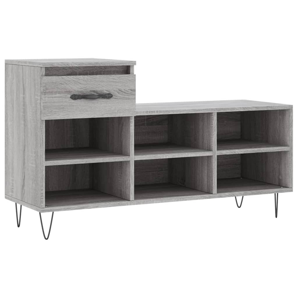 vidaXL Skoskåp grå sonoma 102x36x60 cm konstruerat trä