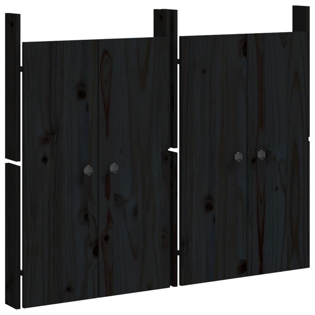 vidaXL Köksluckor för utomhusbruk MEPPEL 2 st svart 50x9x82 cm massiv furu