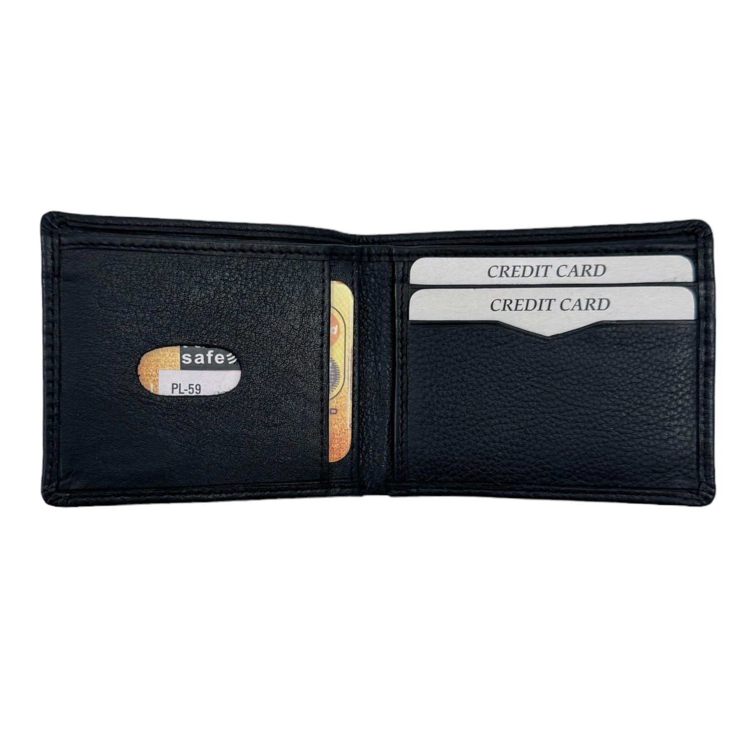 Svart Liten Herrplånbok I Äkta Kalvskinn,