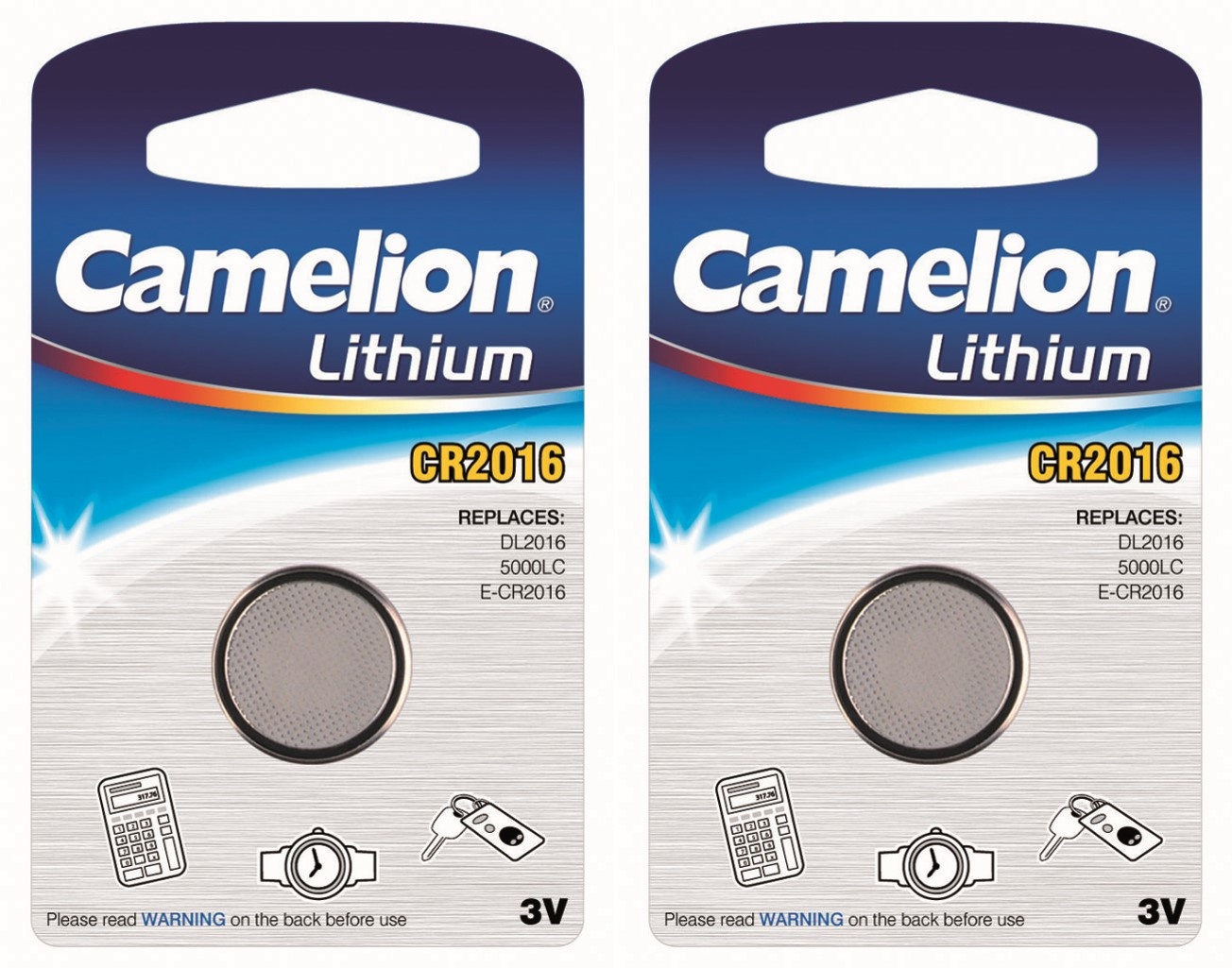CR2016 2-pack Batteri Knappcell 3V Litium