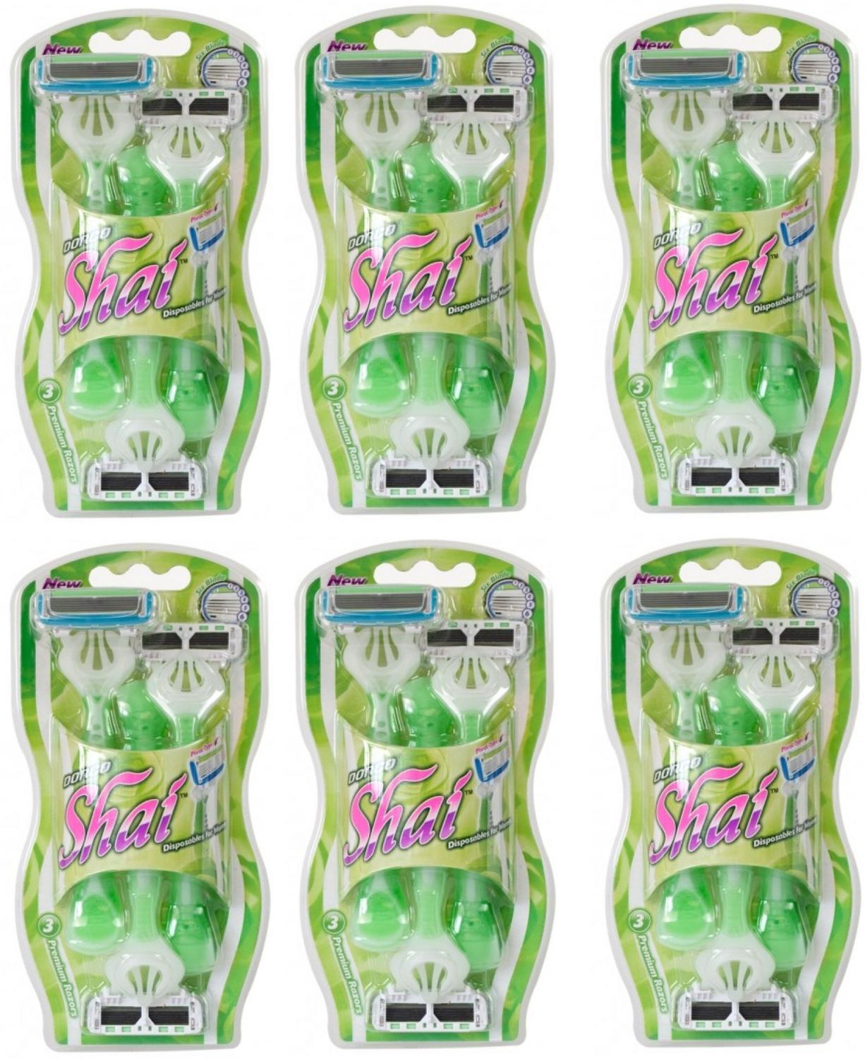 Rakhyvel Dorco Shai 18-pack , 6-bladig för kvinnor,tjejer