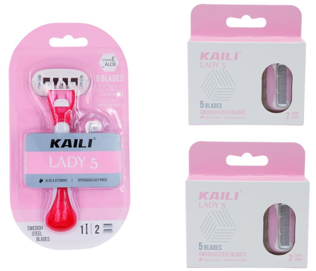 Rakhyvel för kvinnor, tjejer, Kaili Lady5 inkl 6 rakblad