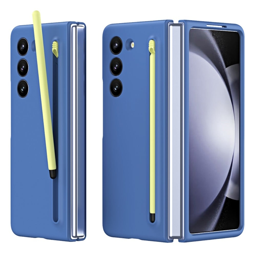 Himmelblått gummerat PC-fodral med pekpenna för Samsung Galaxy Z Fold5 5G