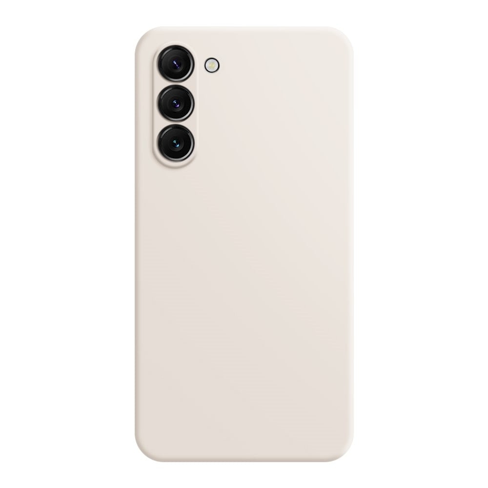 Mikrofiberfodrat Samsung Galaxy S24 skal i mjukt gummi - Beige
