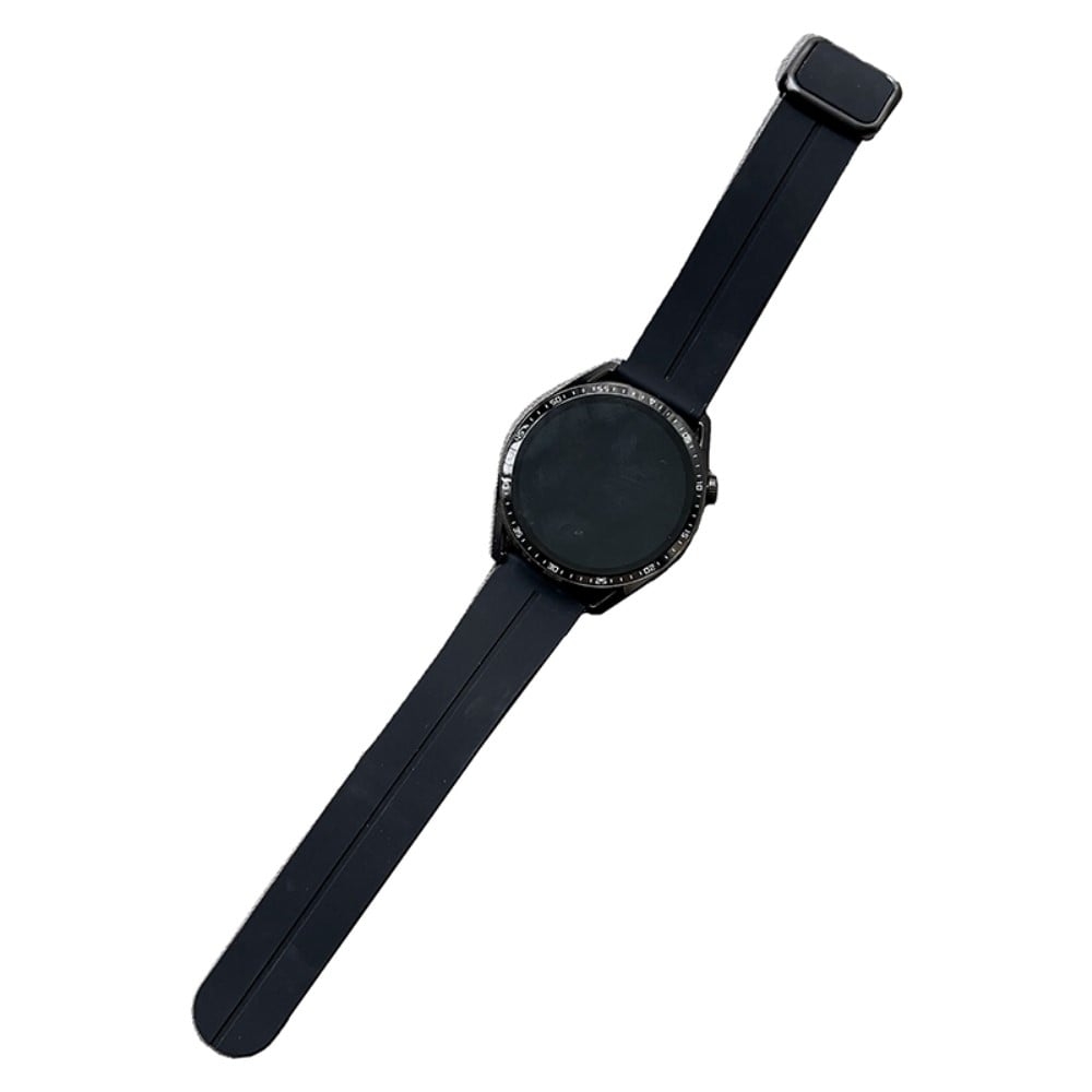 Samsung Gear S3 Classic / Garmin Vivoactive 4 Silicone Magnetic Strap 22mm Watch Band - Sort