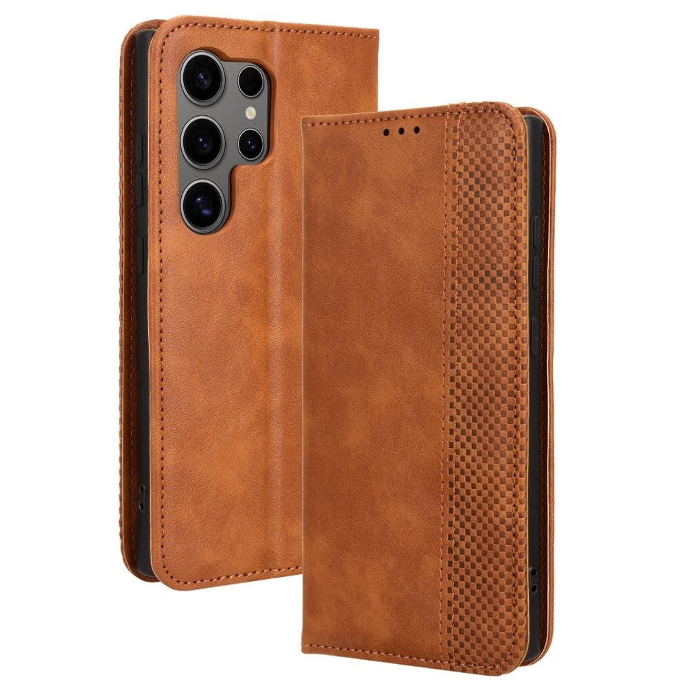 Bofink Vintage läder Samsung Galaxy S24 Ultra fodral - Brun