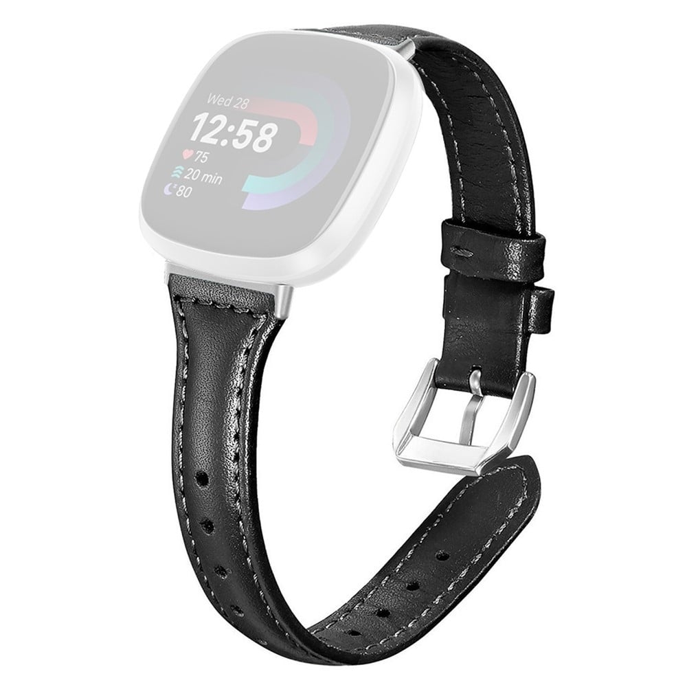 Fitbit Versa 3 / 4 Urrem i ekte okselær Justerbar urrem - Svart