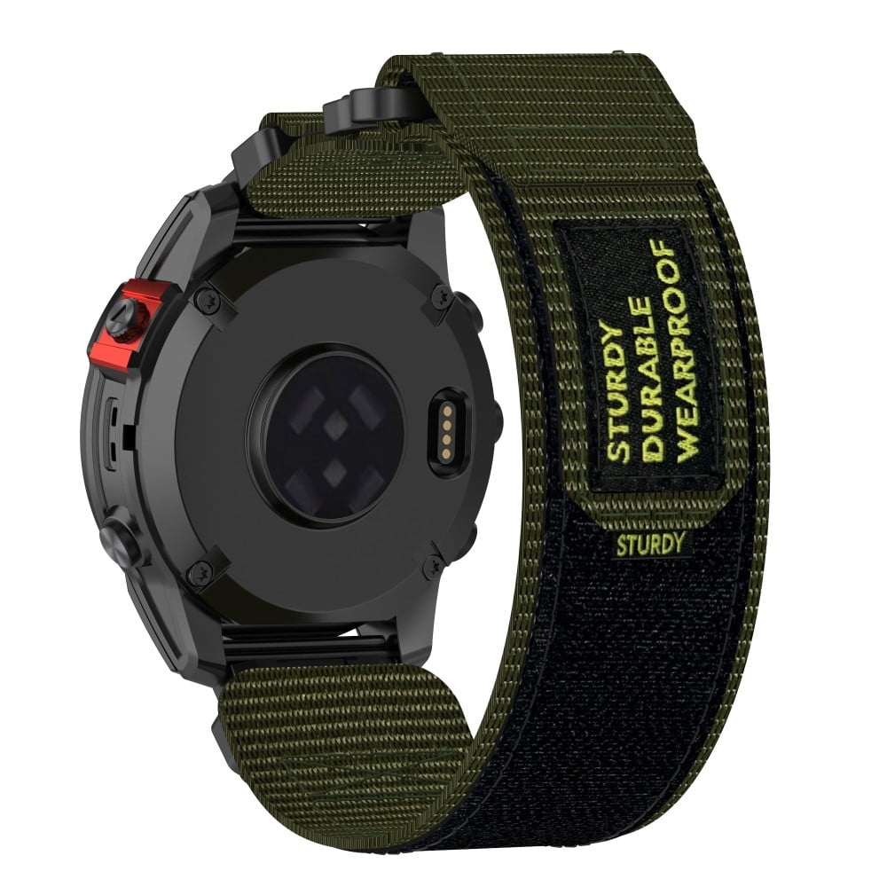 Garmin Quickfit 20mm / Fenix 7S / 7S Pro Nylon Wrist band Magic Tape Watch Strap - Army Green