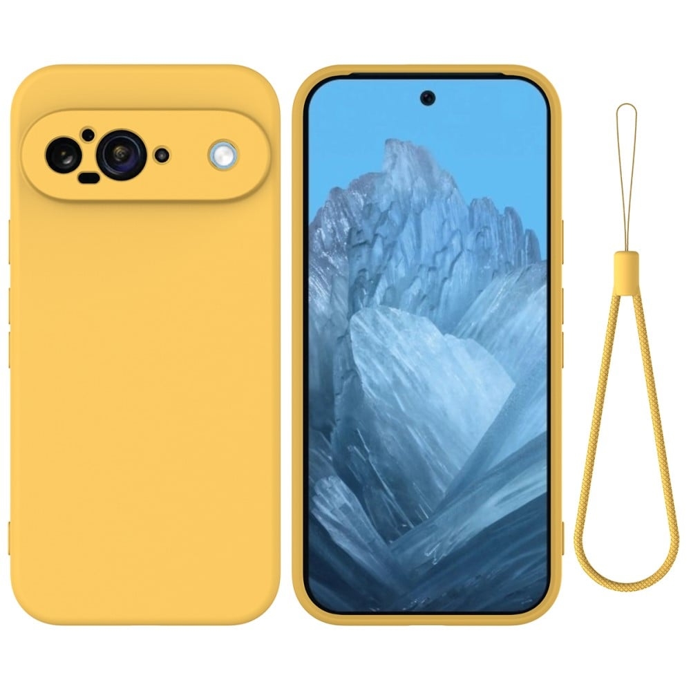 Matt Google Pixel 9 skal av flytande silikon - Gul