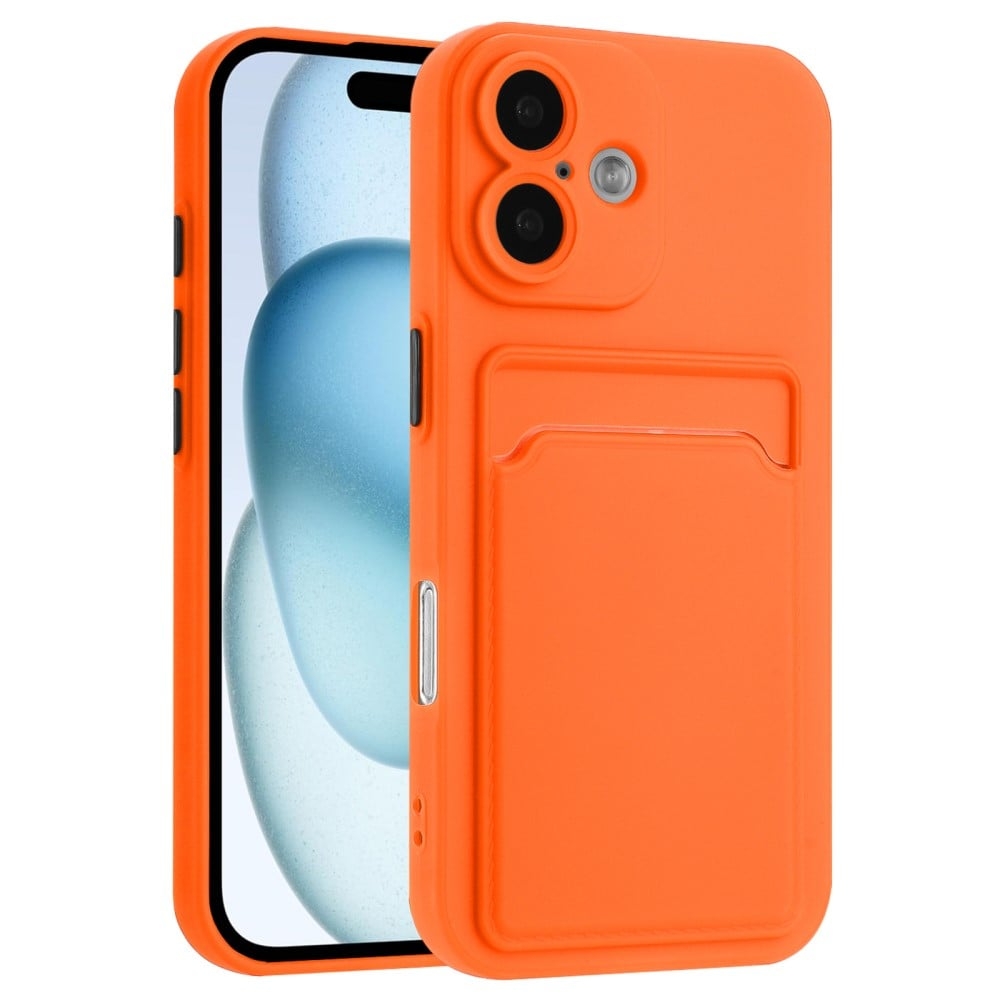 iPhone 16 Plus skal med korthållare - Orange