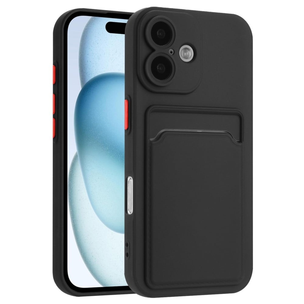 iPhone 16 Plus skal med korthållare - Svart