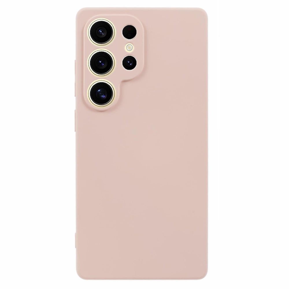 Mikrofiberfodrat Samsung Galaxy S25 Ultra skal i mjukt gummi - Rosa