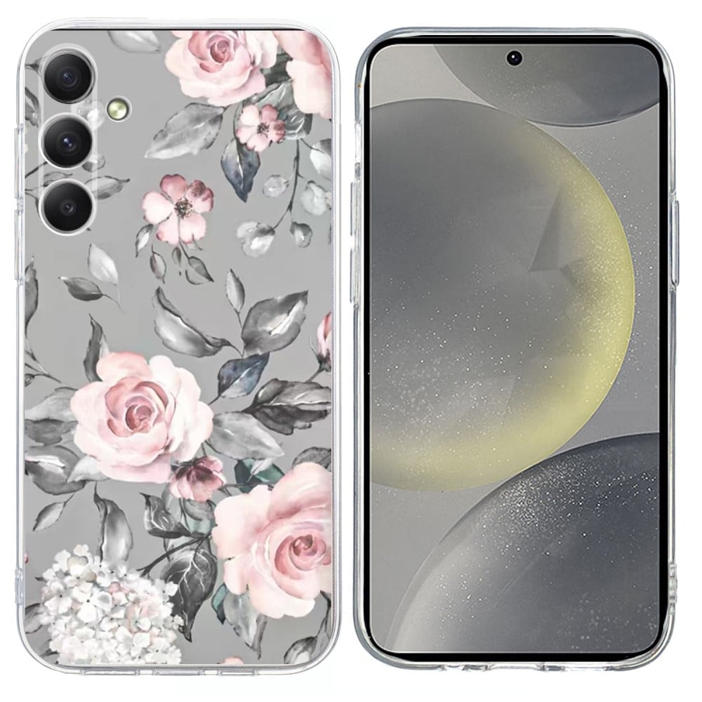Vibe Samsung Galaxy S24 skal - Blommor Med Grå Bakgrund