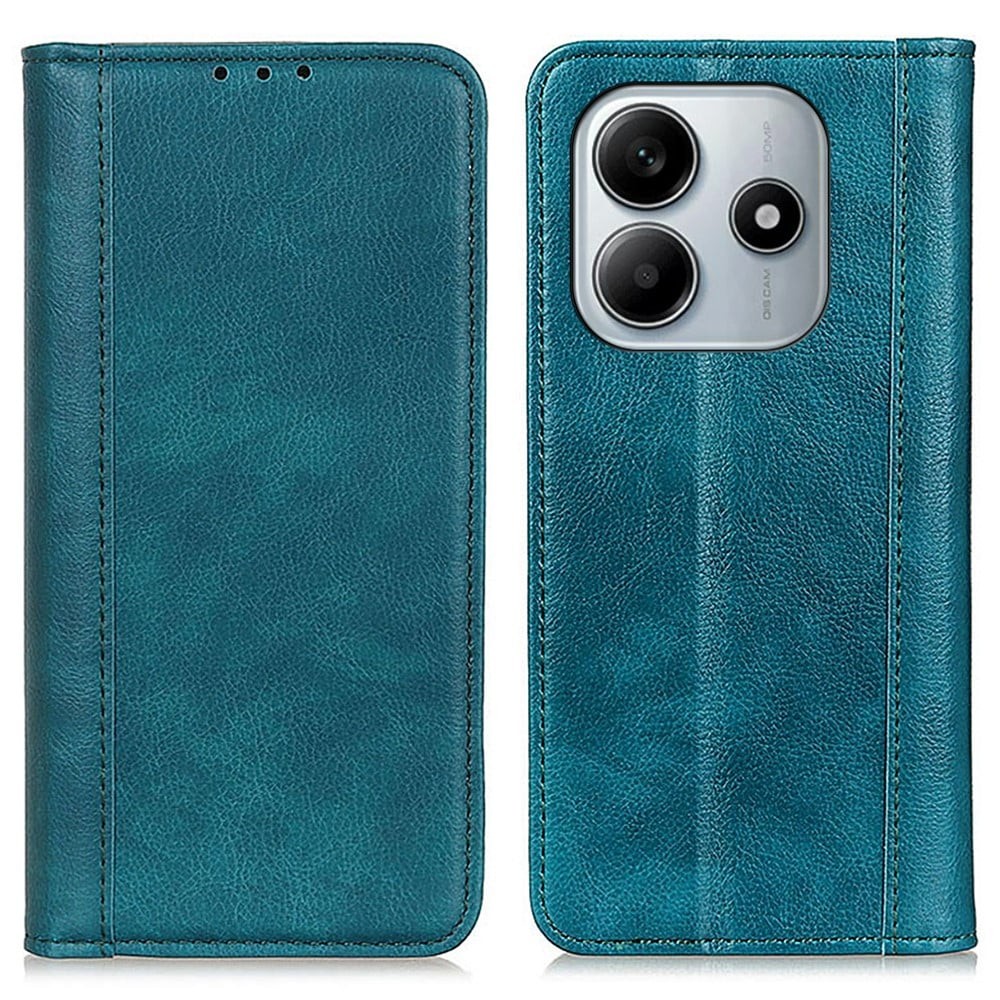 Aito nahkakotelo magneettisuljuksella Xiaomi Redmi Note 14 5G - Vihreä