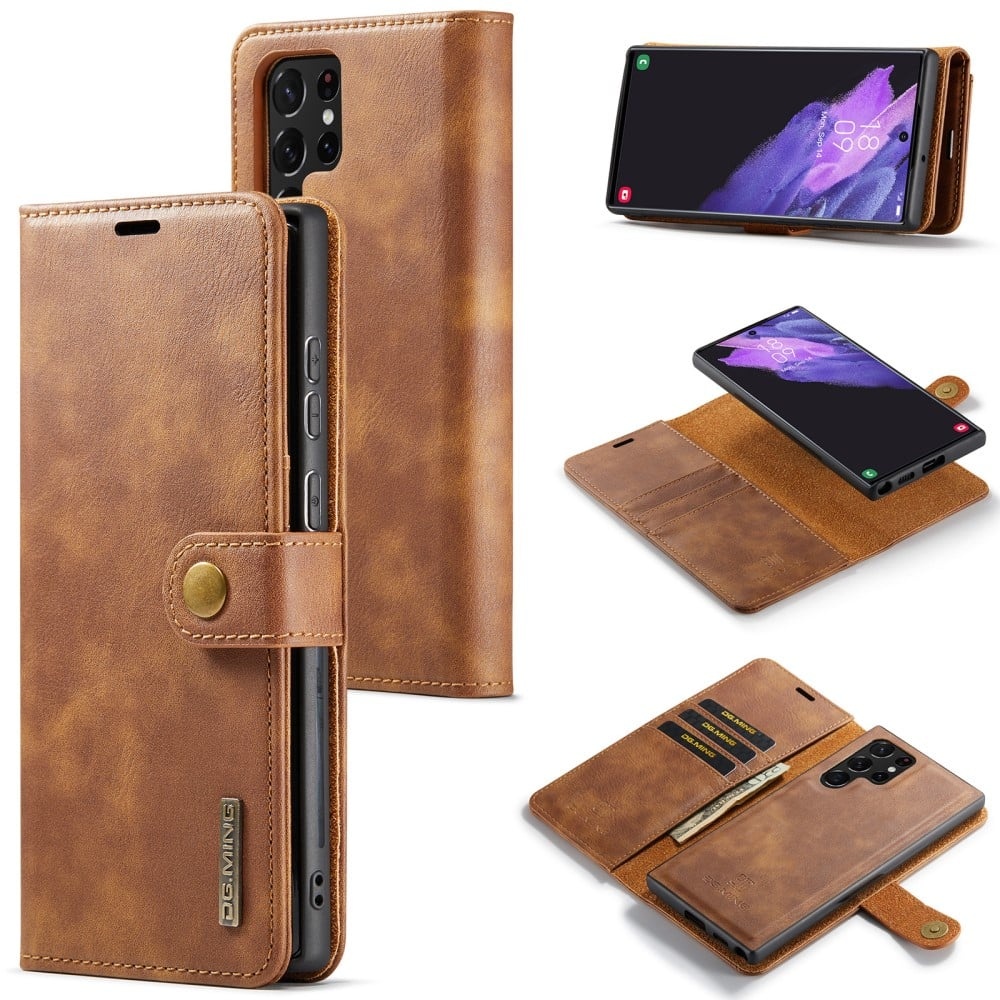 DG.Ming 2-i-1 Samsung Galaxy S25 Ultra fodral - Brun